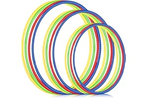 Syhood 12 Pcs Toy Color Hoop Plastic Detachable Adjustable Hoop Light Weight Exercise Fitness Equipment Toy Waist Ring for Ad