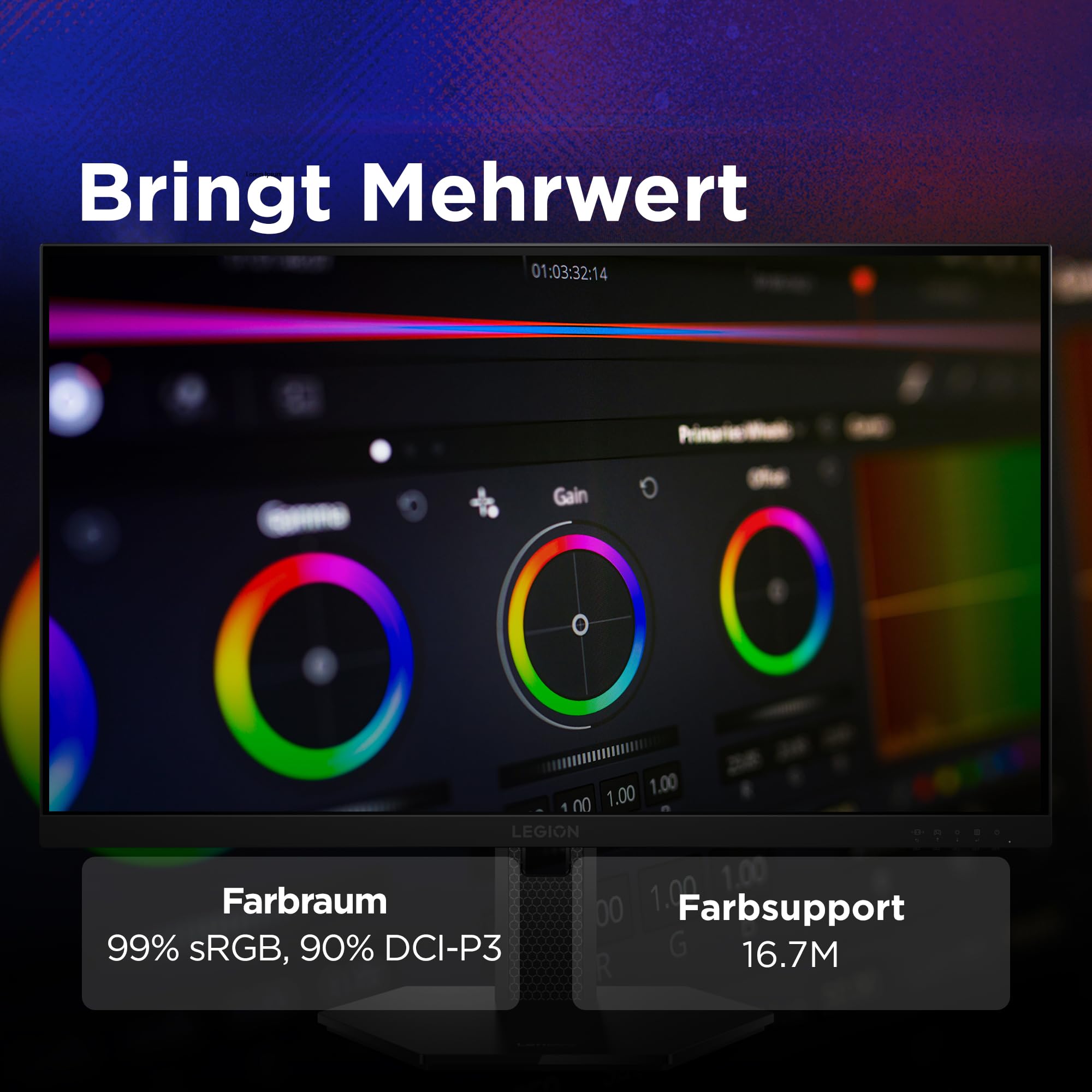 Lenovo Legion 27-10 | 27" Full HD WLED Gaming Monitor | 1920x1080 | 16:9 | 240Hz | 0.5ms Reaktionszeit | HDMI |DisplayPort | Audio 3.5mm | 3-seitig-Panel | TÜV Augenschutz | schwarz | 6 kg 10