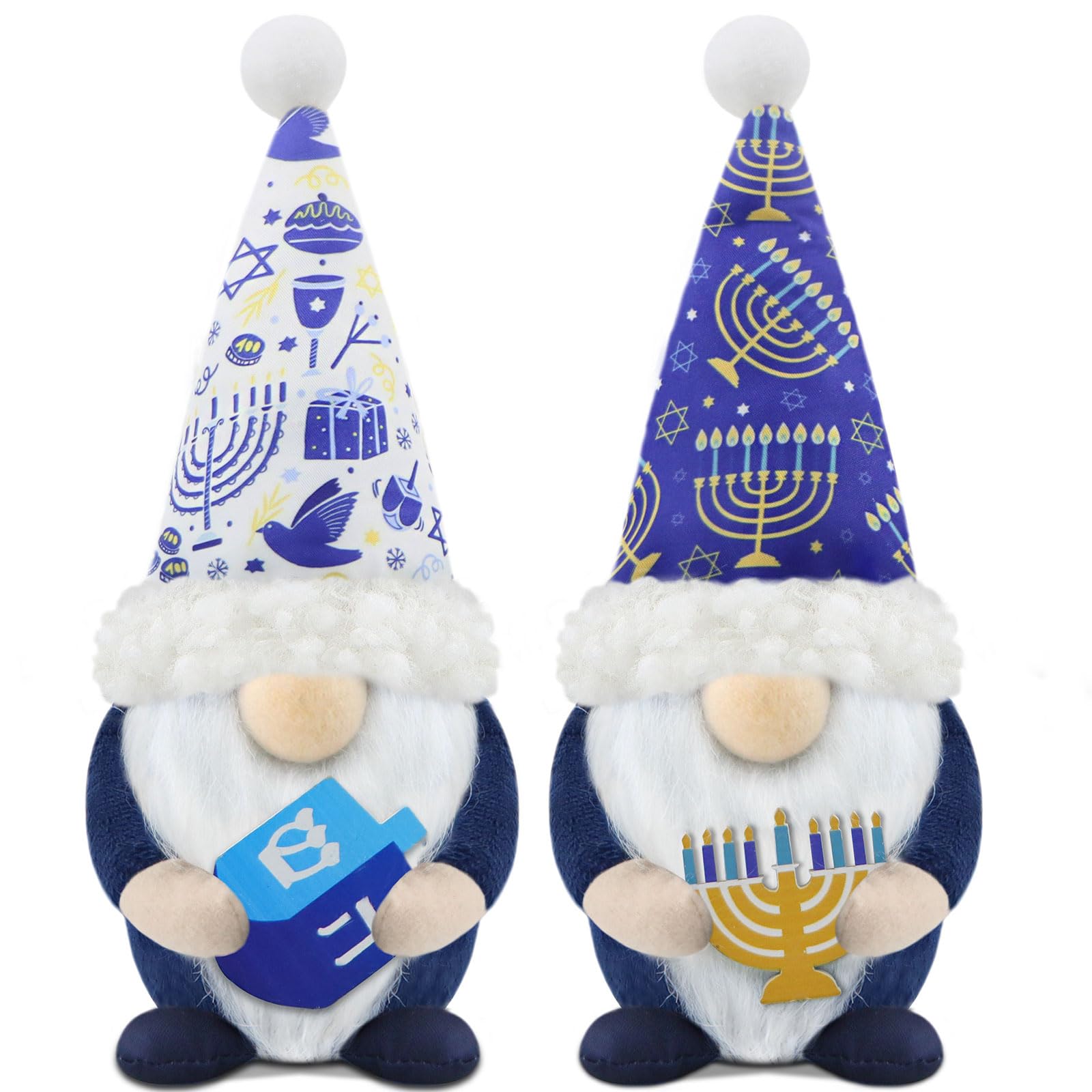 Gehydy Hanukkah Gonk Plush Chanukah Summer Decoration Gnomes Handmade Scandinavian Tomte Stuffed Xmas Decor for Home Kitchen