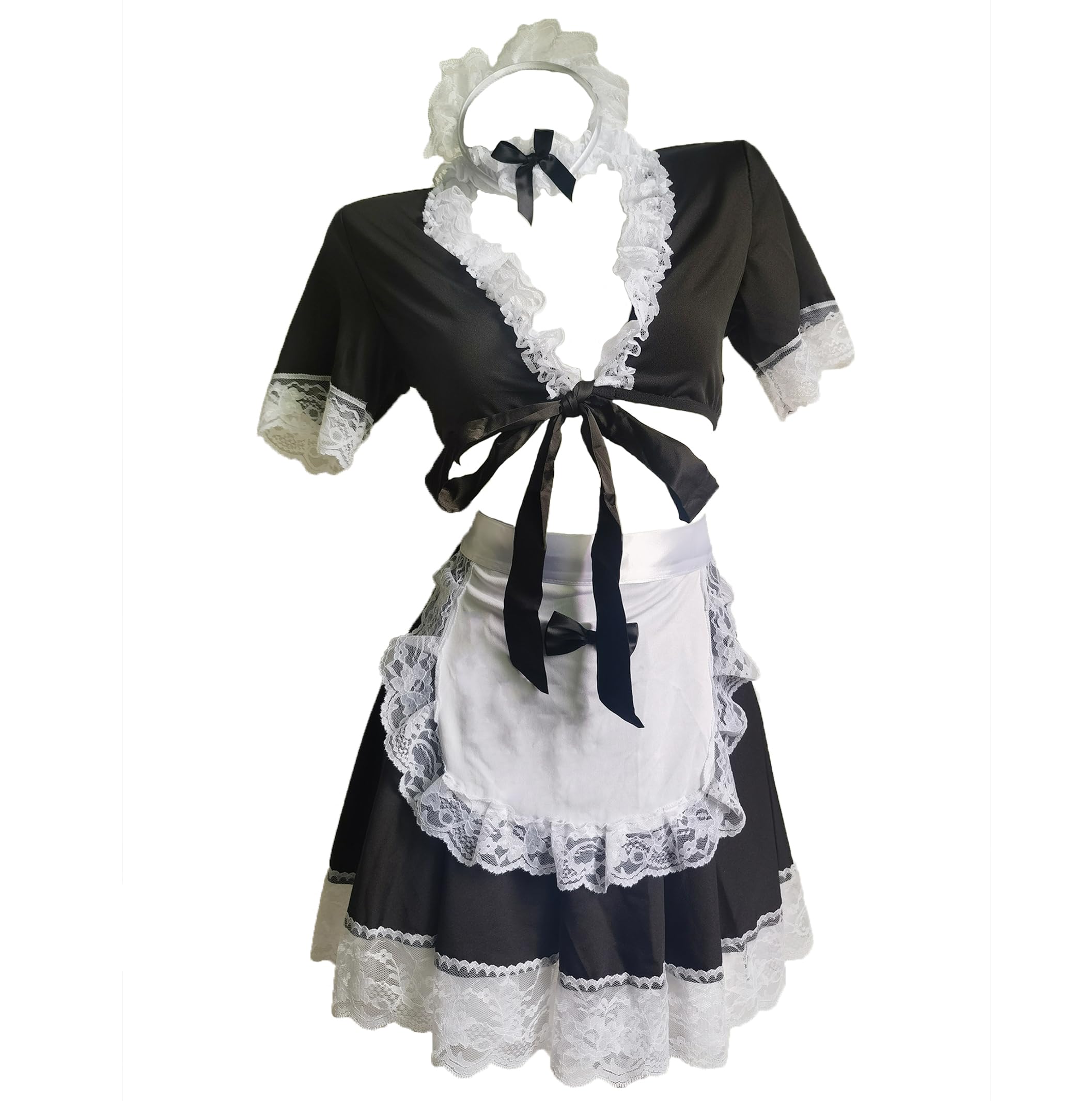 JasmyGirls Cosplay Lingeries Maid Role Play Outfits for Women Naughty Halloween French Maid Dress Costume Sissy Kawaii Anime Apron