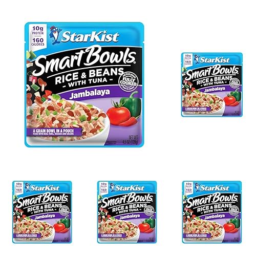 StarKist Smart Bowls Tuna, Rice and Beans, Jambalaya, 4.5 oz Pouch (Pack of 5)