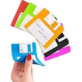 6 Pcs Retro Floppy Coaster for Desk, 3.54"x3.54", Non-Slip Silicone | Set of 6 Floppy Disk Coasters for Drinks, 90s Funny Office Desk Decor, Durable &amp; Flexible Material, for Home and 80&rsquo;s Gifts