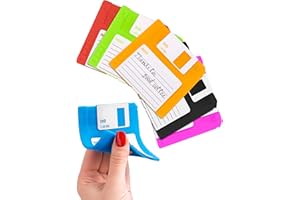 DIMROM 6 Pcs Silicone Floppy Disk Coaster - Bright Colors Pack of 3.54x3.54x0.2 Funny Coasters for Adults Made of Durable, Flexible, Waterproof Suited for Marker Inscriptions - Christmas 90s Nostalgia Gifts