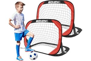 BOHEN Pop Up Soccer Goals for Kids-Foldable Portable Soccer Net for Outdoor Indoor Backyard Beach(3.3x2.2FT)