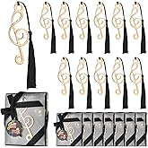 60 Pcs Hollow Music Note Bookmarks with Elegant Silk Tassel, Metal Note Bookmarks with Gift Box, for Baby Shower Favors Office Supplies School Gifts Wedding Party Decoration Guests Souvenirs