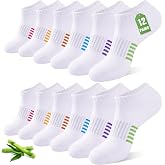 BambooHop Ankle Socks for Women, 6/12 Pairs Bamboo Viscose Low Cut Socks | Breathable, cushioned, moisture wicking, soft comfortable, arch support, seamless toe - for sports athletic workout casual