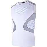 COOLOMG Youth Baseball Chest Protector Padded Compression Shirt Sleeveless Softball Football Lacrosse Rib Heart Sternum Guard