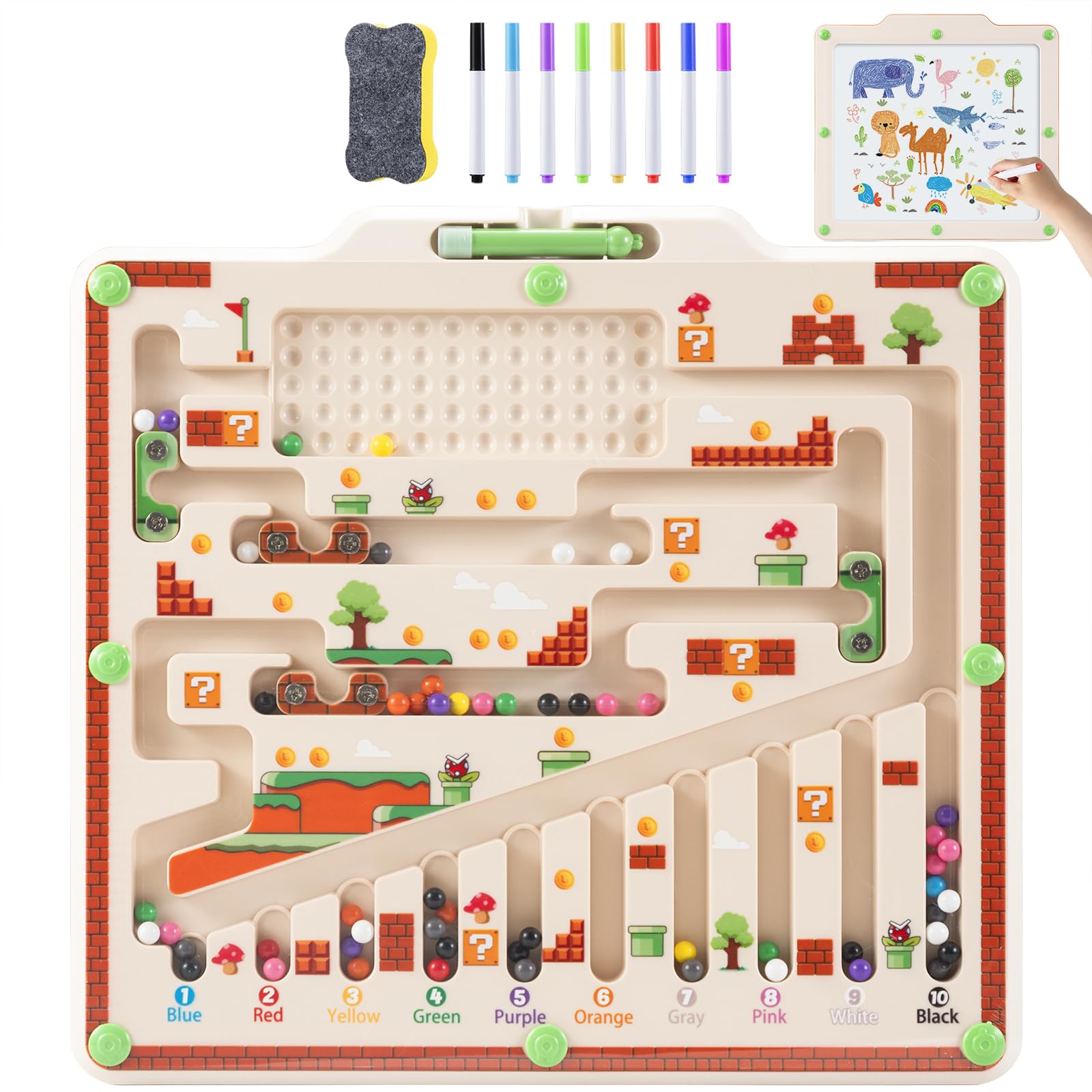 Photo 1 of Magnetic Color and Number Maze, Fine Motor Skills Montessori Toys for 3 4 5 Years Old Kids,Double-Side Toddler Magnetic Toys for 3+ Years Old Boy and Girl Birthday Gift,Educational Toys for Toddler