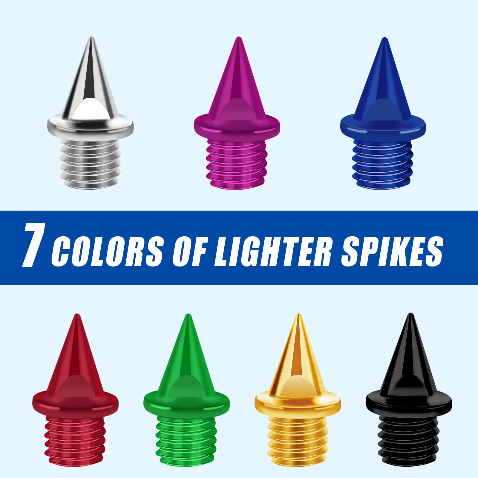 JULMELON 1/4 Inch Carbon Steel Track Spikes, 60PCS Lighter Weight Carbon Spikes with Spike Wrench for Track Shoes Field Sprinting Cross Country Short Running Replacement Spikes