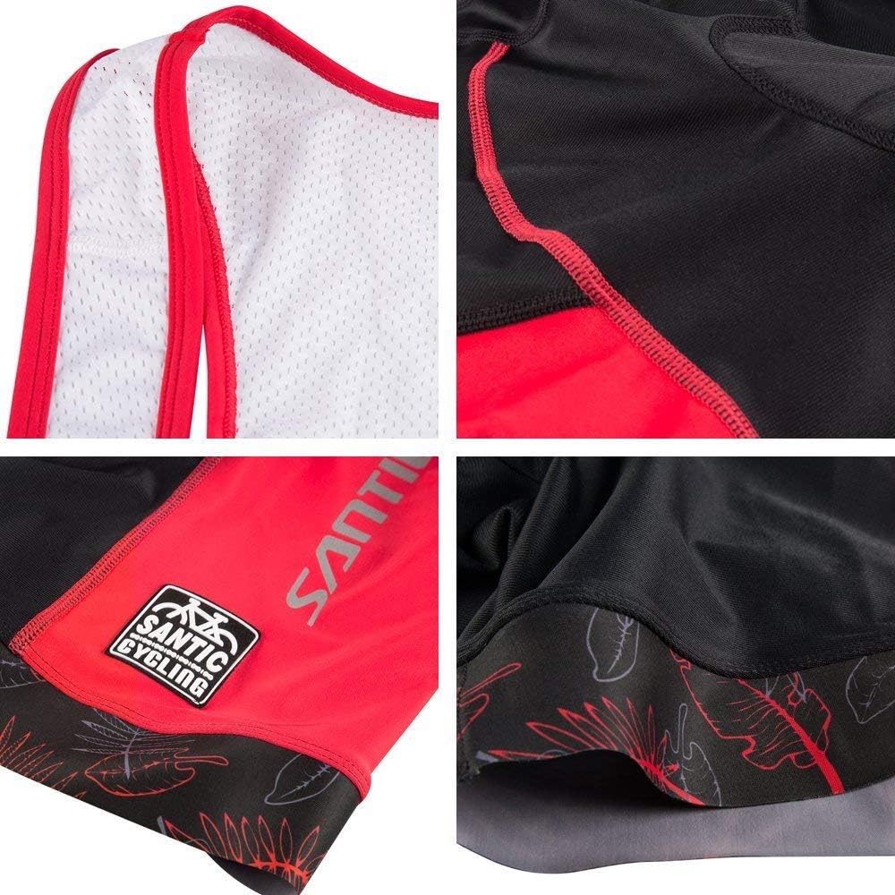 Santic Cycling Bib Shorts Men Pro Gel Padded Bike Pants with Color-Blocking: Clothing