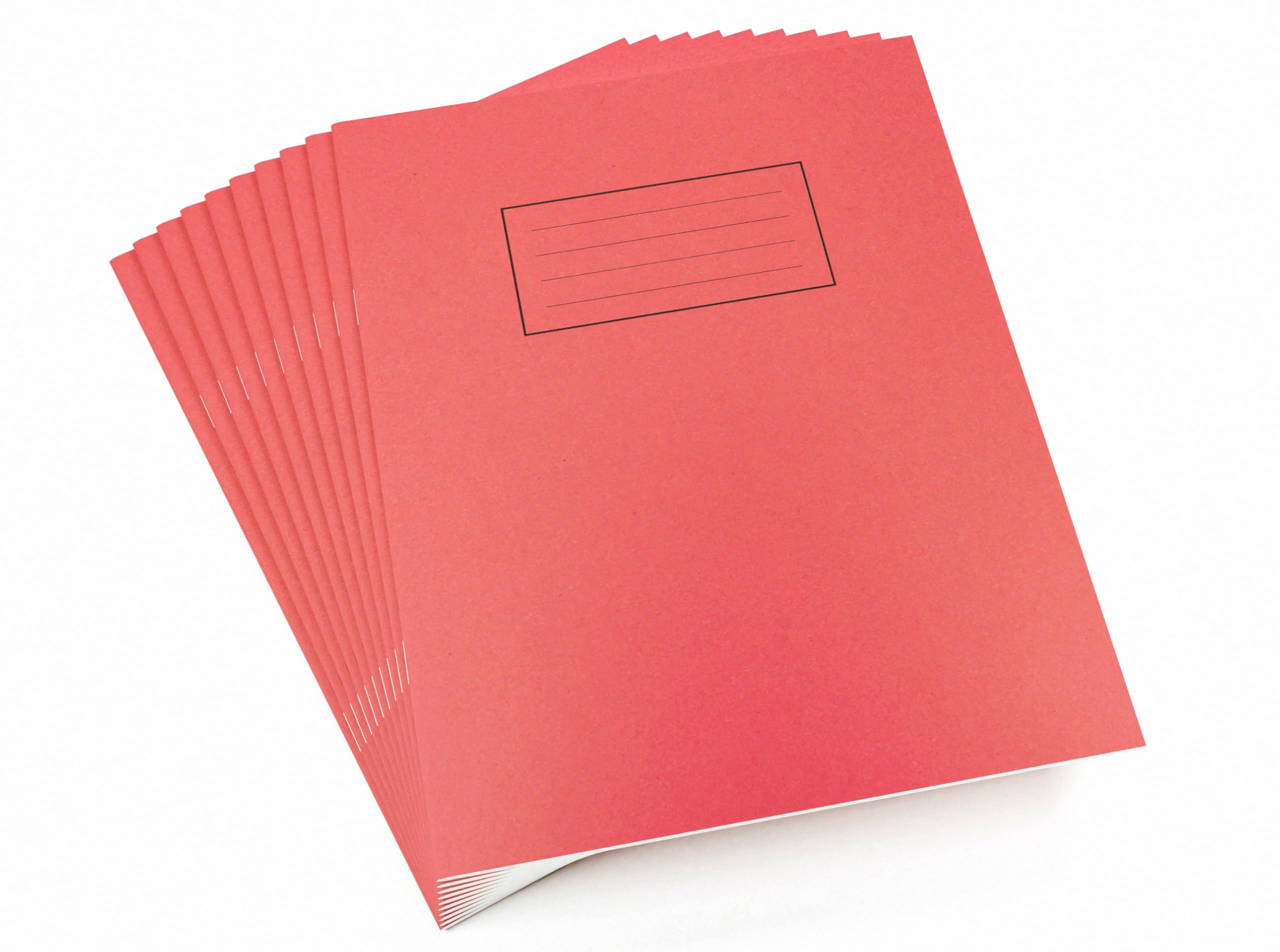 Silvine 9x7 Red Exercise Books, Lined With Margin - 80 Pages (Pack of 10)