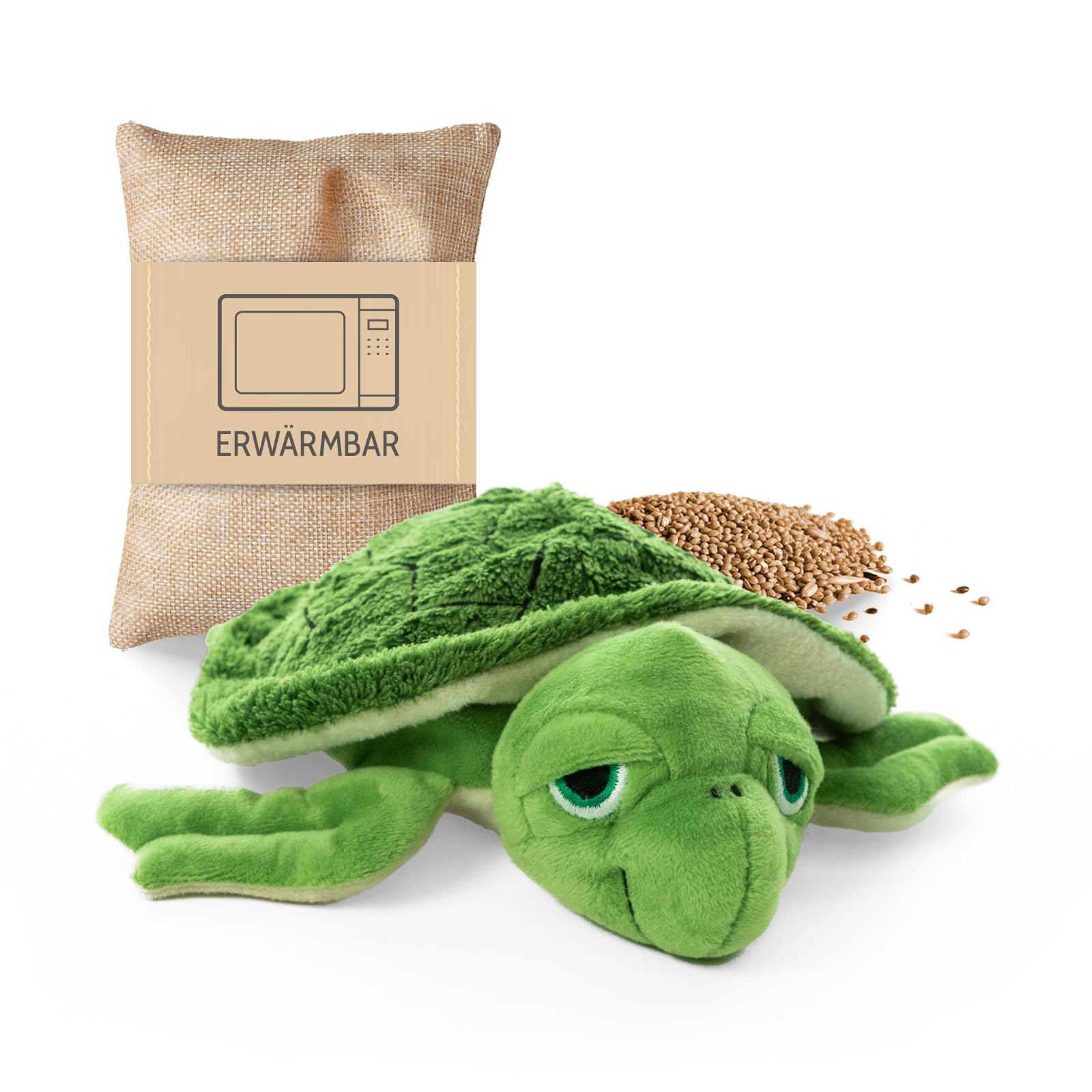 Habibi Plush Turtle Hot Water Bottle with Removable Cover