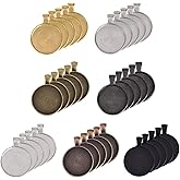 LANBEIDE 70 Pieces 7 Colors Pendant Trays Round Bezel Blanks for Jewelry Making, Metal Alloy Cabochon Round Dome-25 mm/1 inch Diameter (Colorful) for Crafting DIY Photo Pendant