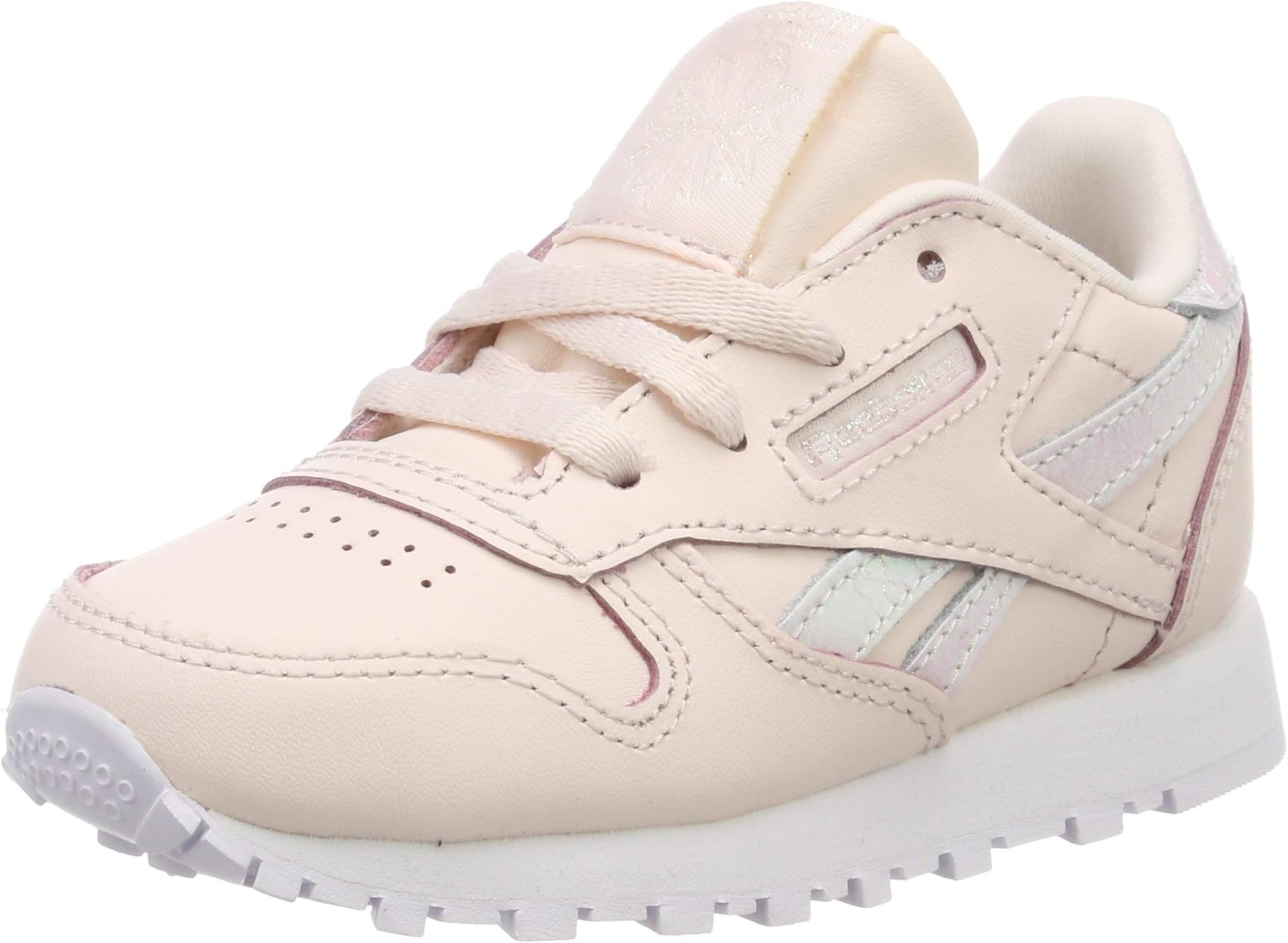 Reebok Classic Leather Pale Pink/White Leather Infant Trainers Shoes
