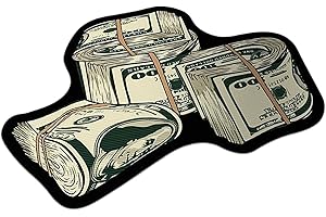 Area Rugs Money Rug, 16x24 Inch Decorative 100 Dollar Bill Rug with Non-Slip Bottom, Unique & Creative Irregular Shaped Floor
