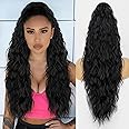 ORSUNCER Ponytail Extension Claw 26" Curly Pony Tail Clip on Hair Extensions Fluffy Natural Looking Synthetic Hairpieces for Women Black