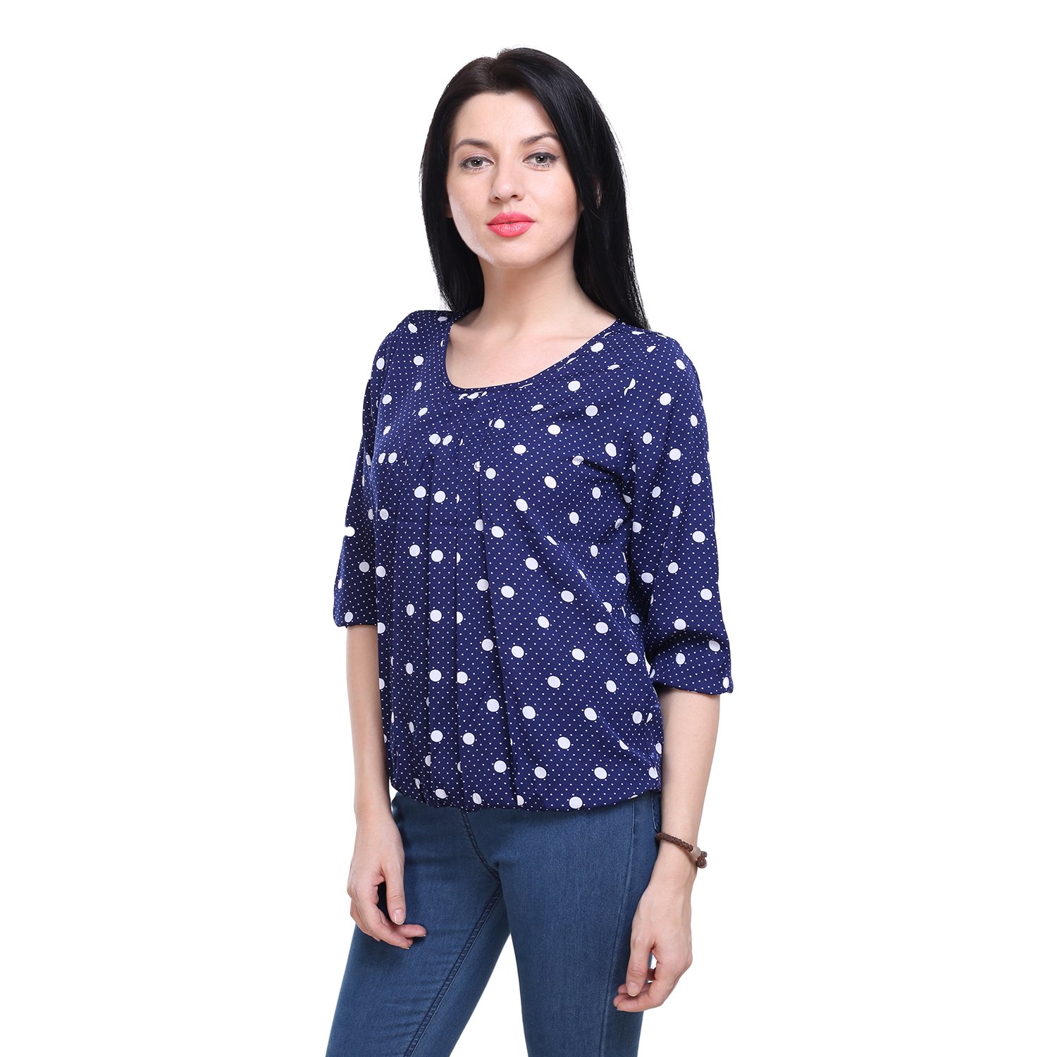 deewa blue polka dots top
