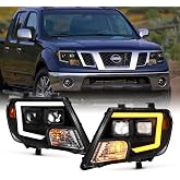 AKKON - For 2009-2021 Nissan Frontier Switchback Signal w/LED DRL Dual Projector Headlight