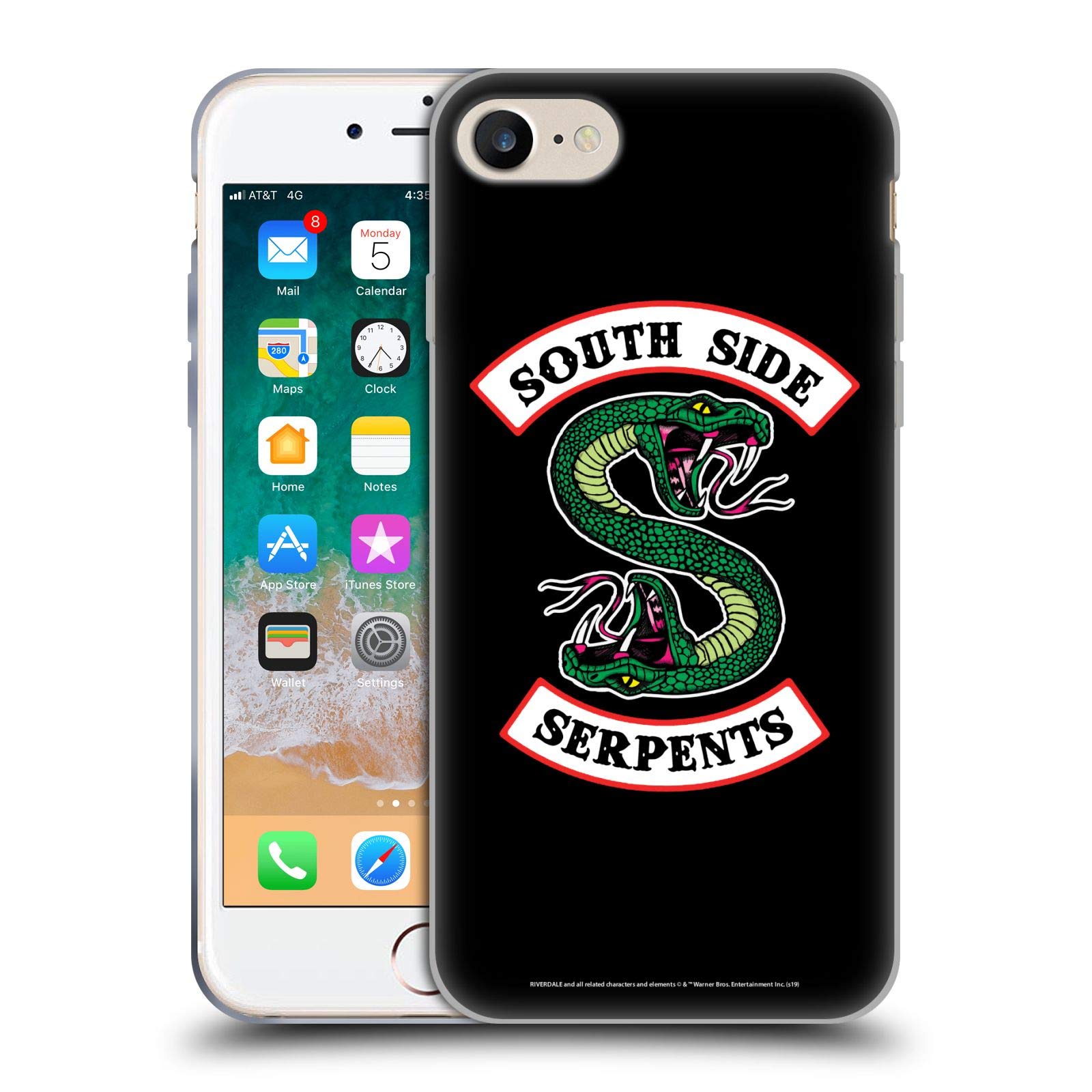 Head Case Designs Officially Licensed Riverdale South Side Serpents Graphic Art Gel Case [Military Grade Protection] Compatible with Apple iPhone 7/8 / SE 2020 & 2022 and Compatible with MagSafe