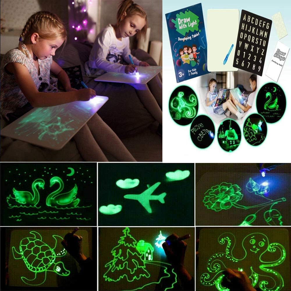 JCBABA Doodstage Light Drawing - Fun and Developing Toy Board for Kids(L:16.5 x 11.8 in)