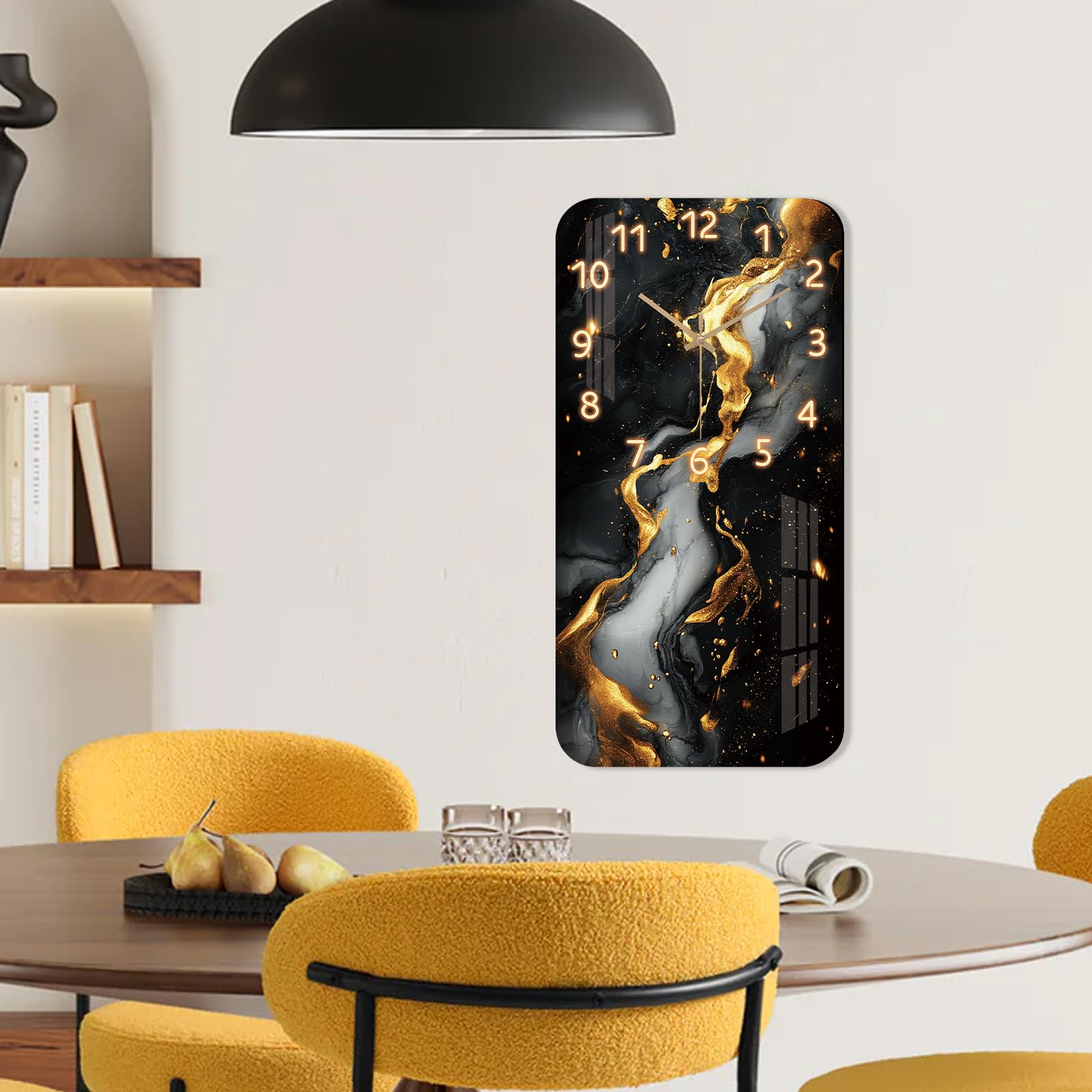 Condition photo showing New/Like New for large black wall clocks for living room decor - analog 24 inch wall clocks battery operated - silent