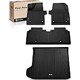 YHTAUTO Floor Mats & Cargo Mat Fit 2022-2025 Kia EV6 Wind AWD, TPE All Weather Car Mats Waterproof Anti-Slip Odorless Floor Liner, Interior Accessories, 1st & 2nd Row & Trunk Mat, Set of 4
