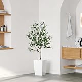YOLEO 4FT Artificial Olive Tree Tall Faux Silk Olive Plant Home Office Decor view 6