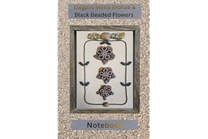 Elegant Métis Bronze & Black Beaded Flowers Notebook
