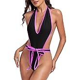 SHERRYLO Deep Monokini One Piece Swimsuit for Women Plunging Womens Bathing Suit Exotic Swimsuits Sexy Trikini Bathing Suits
