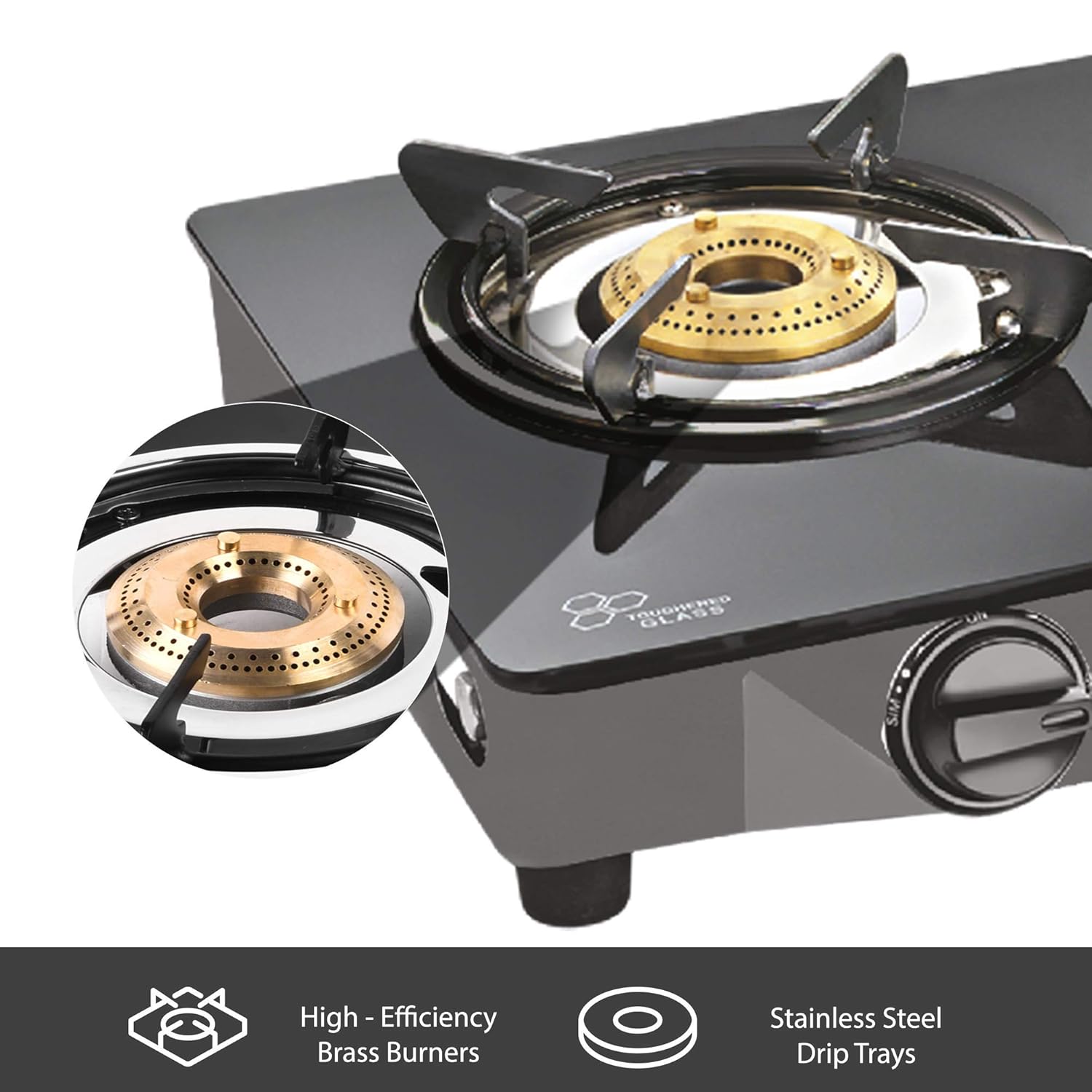 Magic Glass Top Gas Stove 2 Burner with 2 Year Warranty Superflame