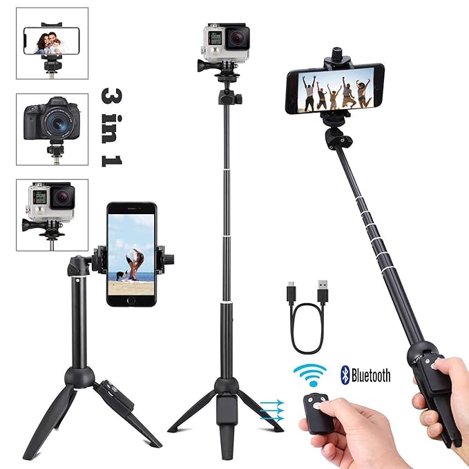 Selfie Stick Stativ,iPhone Stativ,Smartphone Stativ,mit Handy Halterung und Bluetooth Fernbedienung Handy Stativ für iPhone S