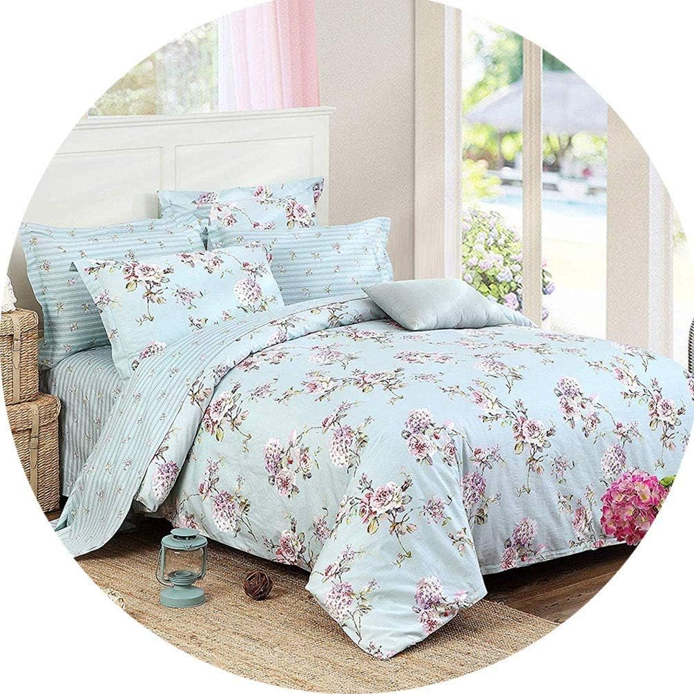 Amazon Com Fadfay Shabby Bad In A Beg Set 5 Pieces Blue Green Hydrangea Floral Bedding Set 100 Soft Cotton Hypoallergenic 1 Duvet Cover 1 Fitted Sheet 1 Flat Sheet 2 Pillow Shams Twin Size Home