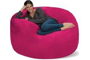 Chill Sack Bean Bag Chair Cover, 5-Feet, Microsuede - Pink