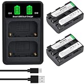 Batmax 2X NP-FM50 Battery + USB LCD Dual Charger for Sony NP-FM50 NP-QM50; HC1 TRV280 TRV350 TRV250 TRV19 TRV22 TRV27 TRV33 TRV460 TRV140 TRV17 TRV340 TRV38 Cameras