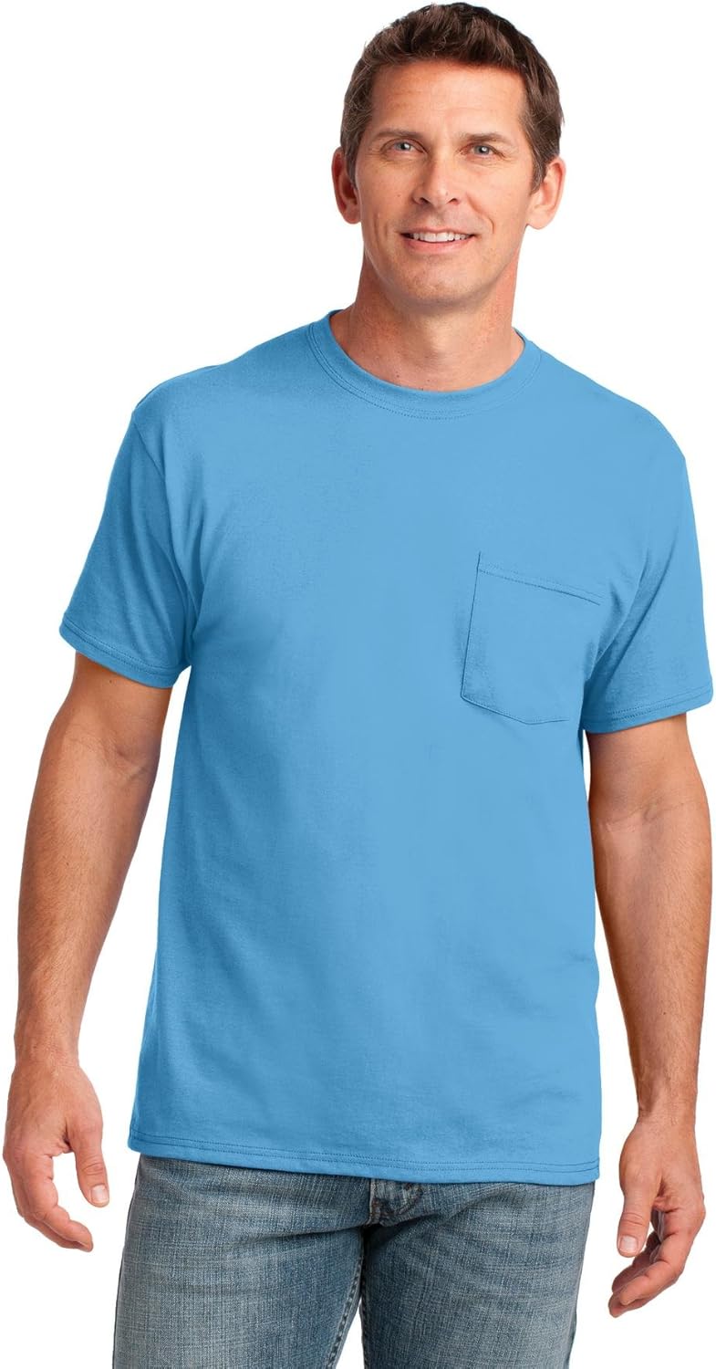 Port Company Men S 54 Oz 100 Cotton Pocket T Shirt Amazon Com