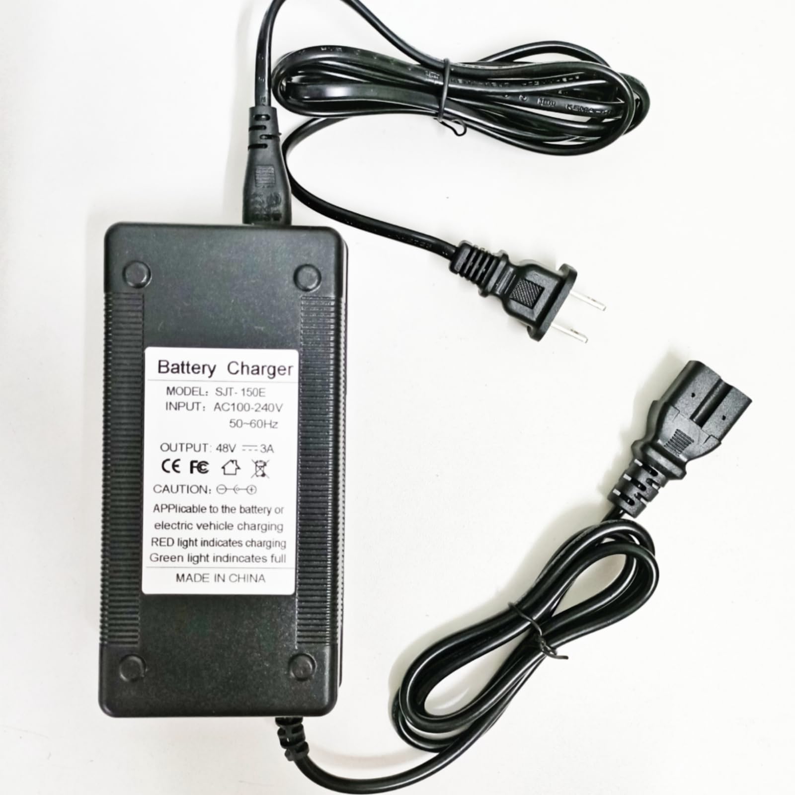 48 Volt 3.0 Amp Quick-Charge 3-Pin Battery Charger for eWheels EW-36 EW-02 EW-11 EW-19 EW-20 EW-38 EW-46 EW-66 EW-72 and 48V Scooters, Go-Karts, Big Toys Baja, FitRight, Go-Bowen, MotoTec