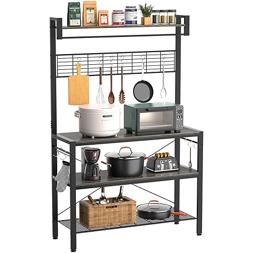 Coffee Bar Bakers Rack Amazon Mr IRONSTONE Baker's Rack, Kitchen
