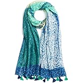 QIUTIMIY Scarf for Women Lightweight Soft Floral Leopard Printed Scarves Fall Winter Fashion Shawl Wrap with Fringe