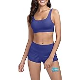 Beautikini Period Swimwear Sporty Bikini Sets Two Piece Menstrual Swimsuits Leakproof Bathing Suit for Teen Girls