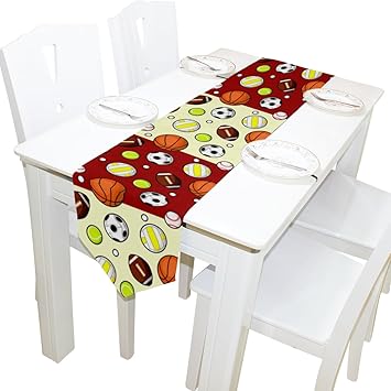 Amazon Com Yochoice Table Runner Home Decor Vintage Balls Sport