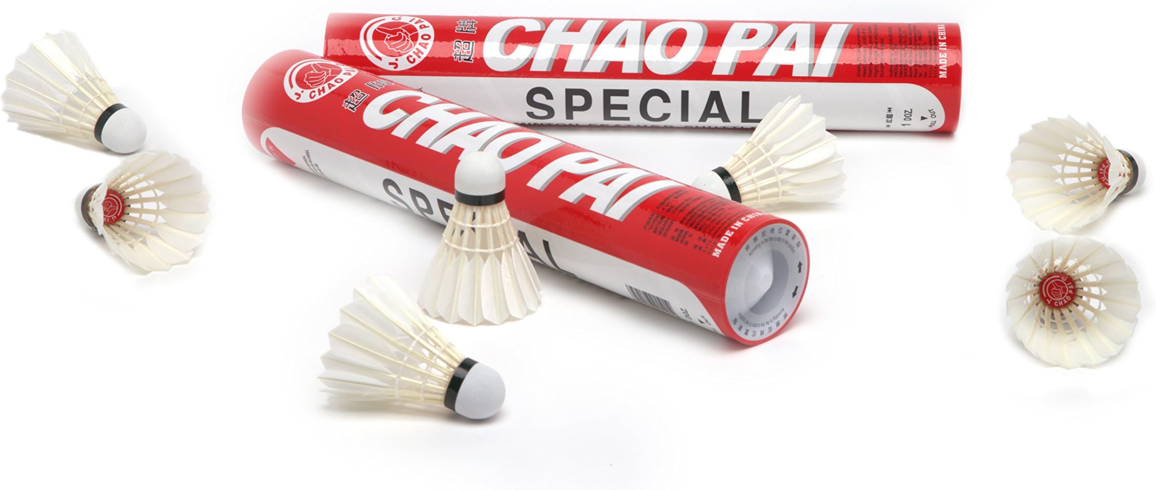 CHAOPAI Red 77 Goose Feather Badminton Shuttlecocks 2 doz