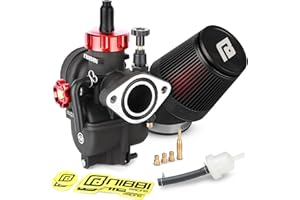 NIBBI 22mm Carburetor with CNC 48mm Air Filter kit,PE22FL Carburetor fit for 140cc mini Bike,Upgrade for SSR125cc Apollo140cc X-PRO125cc Pradator 212 mini bike