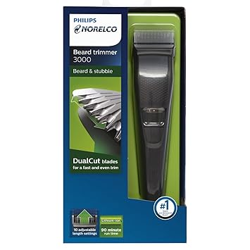 Philips Norelco Beard &amp; Stubble Trimmer Series 3000, BT320/4, Black