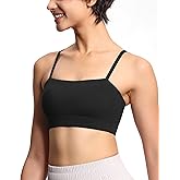 THE GYM PEOPLE Women's Adjustable Spaghetti Strap Sports Bras Wirefree Workout Tops with Removable Padded