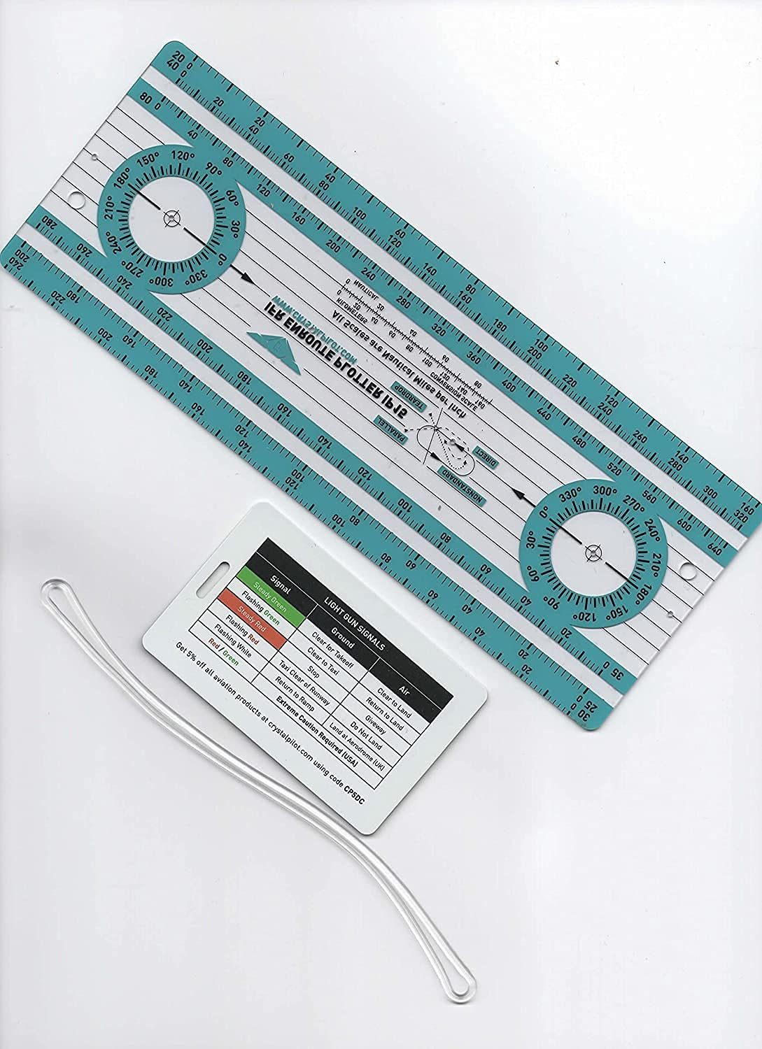 Crystal Pilot IP15 IFR Enroute Plotter and Bag Tag with Light Gun Signals