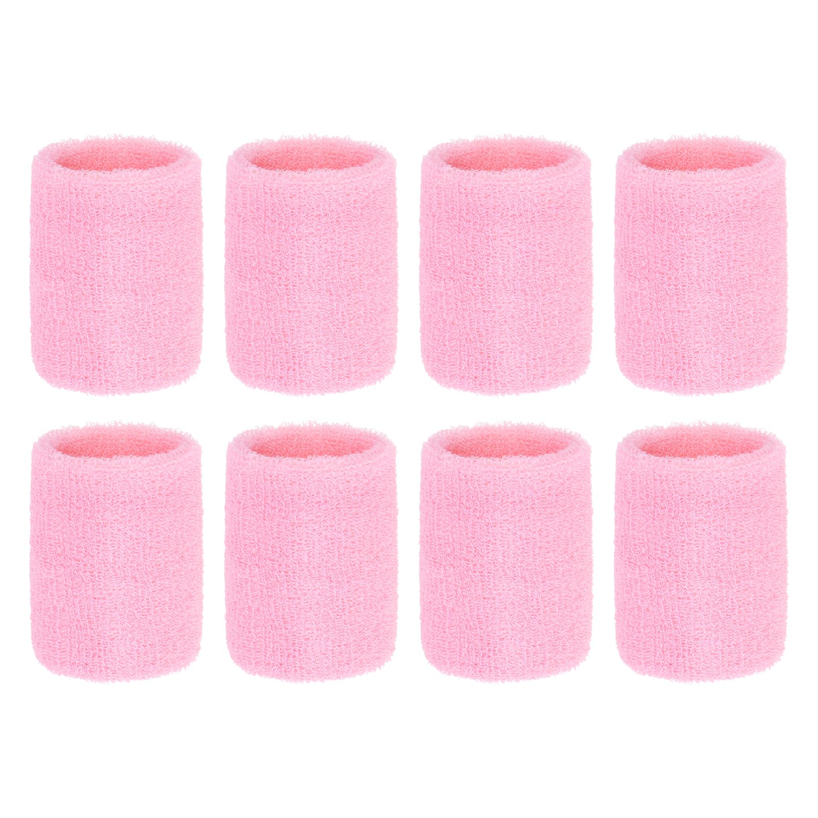 PATIKIL Wrist Sweatbands, 8Pack Sports Wristbands Sweatbands Wrist for Tennis Badminton Basketball Football, Pink