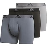 adidas mens Performance Stretch Cotton Trunk Underwear (3-pack) Designed for Active Comfort and All Day Wear.