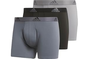 adidas Men's Performance Stretch Cotton Trunk Underwear (3-Pack) Designed for Active Comfort and All Day Wear