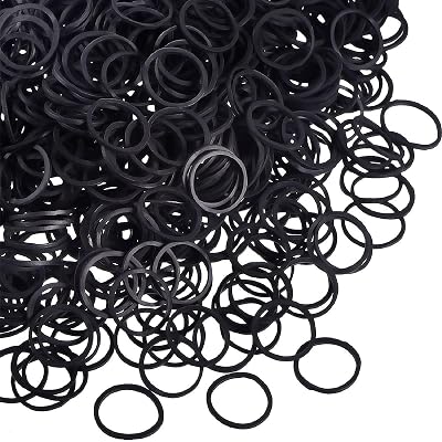 Hicarer Pack of 1000 Mini Rubber Hair Bands Black 1.5 cm Elastic Little Bands