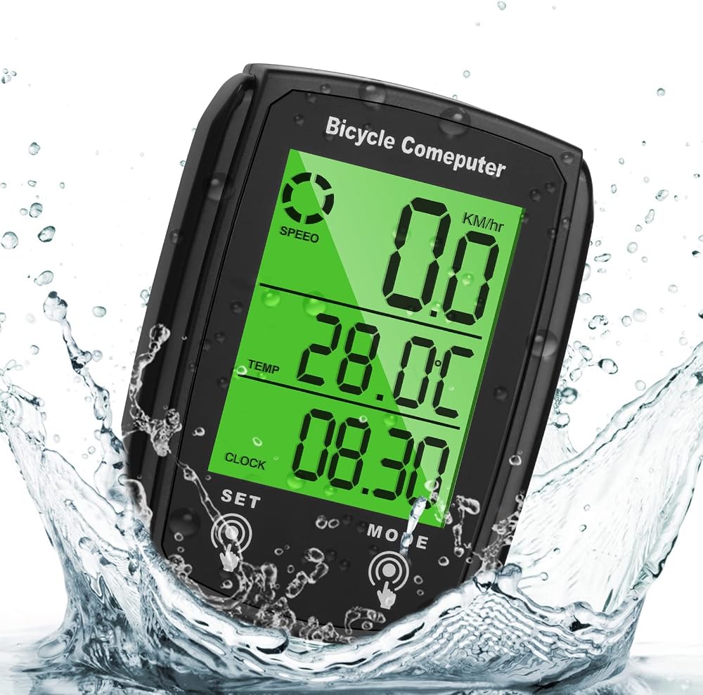 URAQT Bike Computer 19 Functions IP54 Waterproof GPS Backlit Touch Screen